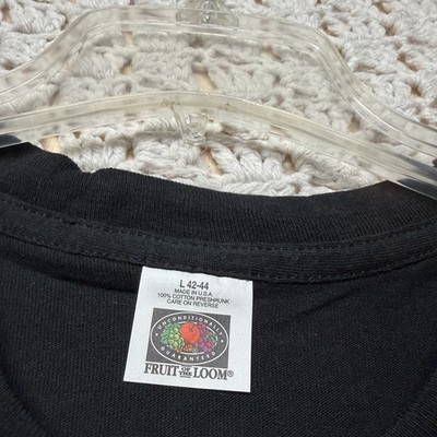90's Vintage Single Stitch Fruit of the Loom T Shirt Mens L Black
