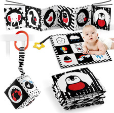 High Contrast Baby Toys 3Pc Black White Newborn Sensory
