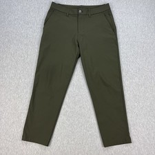 Lululemon ABC Classic Fit 5-Pocket Pant Men 31x27 Olive Green Stretch Warpstreme