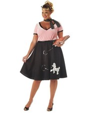 Women's Plus Size 50s Sweetheart Poodle Skirt Costume - Sock Hop Rockabilly