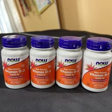 Lot Of 4 NOW FOODS Vitamin D-3 2000 IU 240 Softgels Exp 10/2028