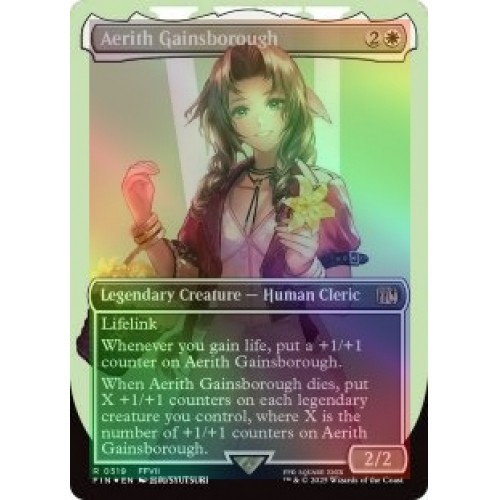 PSA10 MTG FF Aerith エアリス サージFoil 日本語版 FOIL AERITH GAINSBOROUGH (BORDERLESS) (SURGE FOIL) (519) Final