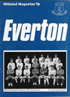 Everton v Walsall. FA Cup Round 4. 1971 1972