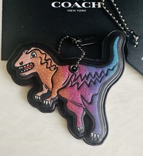NEW COACH BLACK / MULTICOLOR GLITTER REXY BAG CHARM FOB 88779