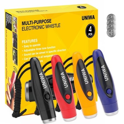 UNIWA Electronic Whistle, 4 Pack Handheld Electronic Whistles Electric Whistl...