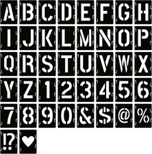 8 Inch Letter Stencils Symbol Numbers Craft Stencils, 42 Pcs Reusable 8 inch
