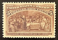 1893 Scott #234 5c Columbian Exposition Columbus Soliciting Aid MNH OG