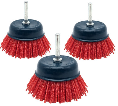 3x Nylonbürste Topfbürste 75 mm Rundbürste Schleifbürste schaft ENCORE Premium