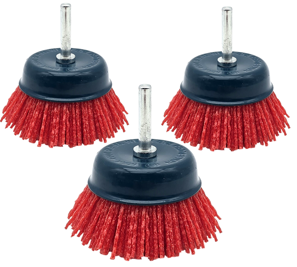 3X NylonbüRste TopfbüRste 75 Mm RundbüRste SchleifbüRste Schaft Encore Premium-image