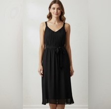 Loft little black dress Size 12 Sundress Belt