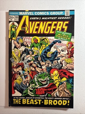 Avengers #105 VF 8.0 Off White To White Pages Beast Brood!  Buscema. 1972