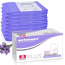 Refills with Plus Diaper Pail Refills 8 Pack Diaper Pail Liners with Lavender...