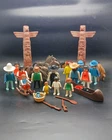 Vintage 1970’s Playmobil Mixed Lot Of 20 Figures People, 7 Horses, Totums, ETC.