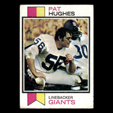 Pat Hughes #201 1973 Topps New York Giants Football Card NFL VG