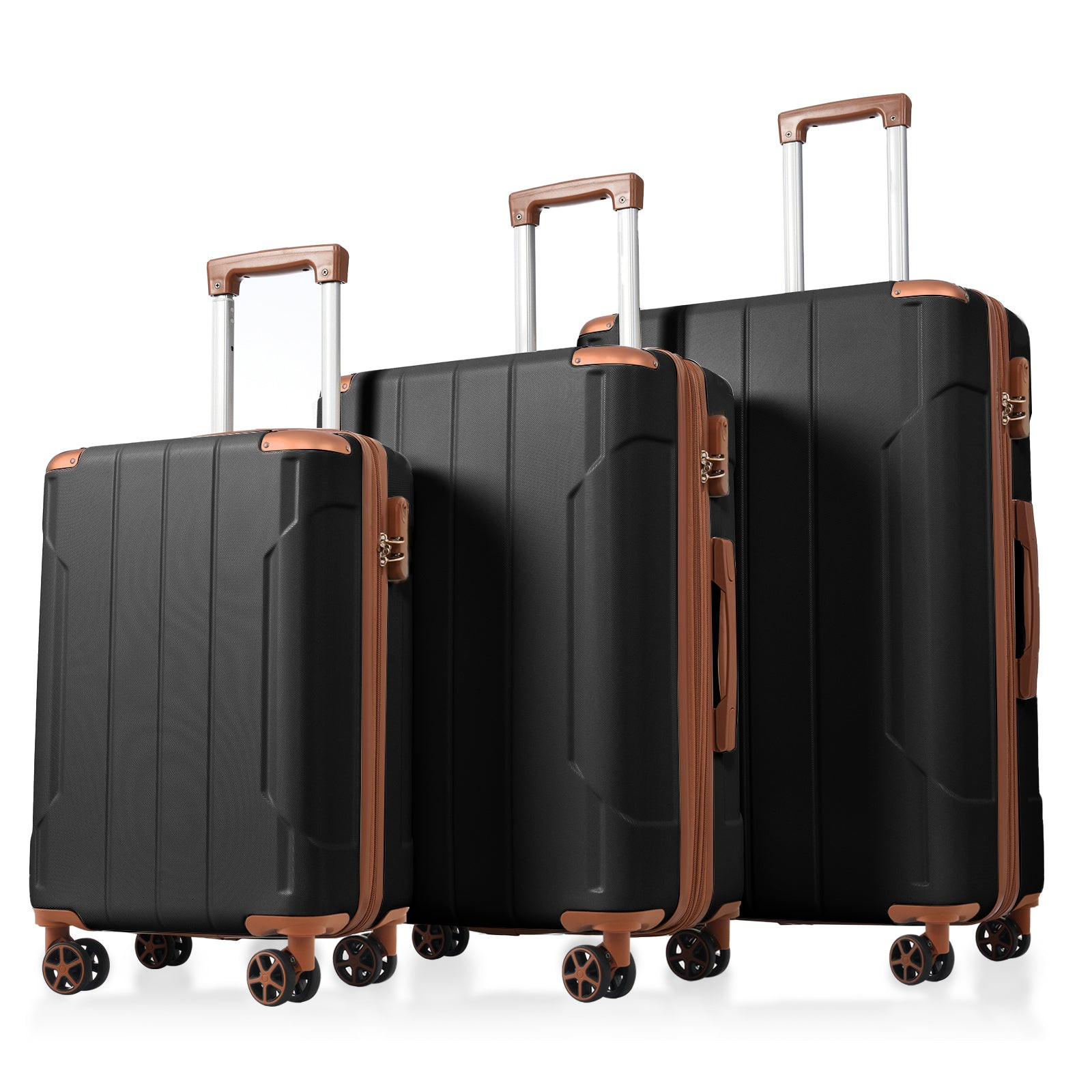 Sets 3-piece, Hard Shell Abs Lightweight Durable Suitcases W