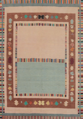 Vegetable Dye Gabbe Turkish Area Rug 8x10 ft Handmade for Living Room