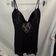 Fredericks of Hollywood Chemise Baby Doll Dress Lingerie Sz L Mesh Romantic