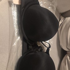 Victoria's Secret Push Up Bra Black 36A Lace Adjustable Straps Padded