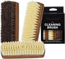 Kit de cepillos para lustrar zapatos de gamuza crep con cepillos de crin.