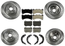 For Subaru WRX STi 2018-2021 Drilled Front & Rear Disc Brake Rotors Brake Pads