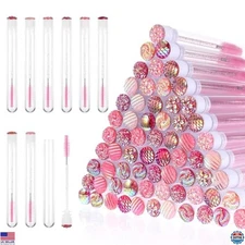 200 Pack Lash Spoolies Set, Adjustable Mascara Wands 100 PCS Eyelash Brushes and