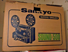 Sankyo SOUND-500 Dual 8 Film Movie Projector Open Box Tested Vintage