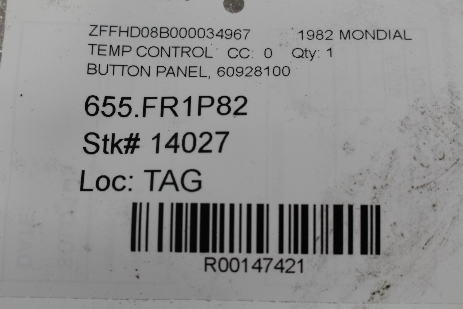 Ferrari Mondial, Temperature / Climate Controls, Used, P/N 60928100