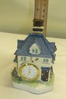 Vintg Country Cottage Resin House Desk Mantle Jolie Quartz Clock Works blue roof — photo 9