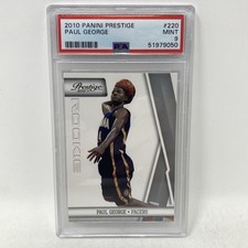 2010 PANINI PRESTIGE #220 PAUL GEORGE ROOKIE CARD RC PSA 9 Philadelphia 76ers. rookie card picture