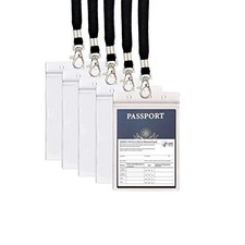 5Pack Extra Large ID Badge Holder for Black Lanyards, 5p Lanyards
