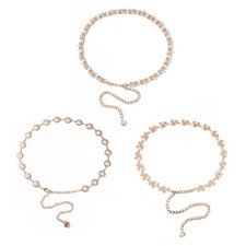 Women's Sweet Pearl Waist Chain for Dresses Weddings Banquets Waist Belt S-XL