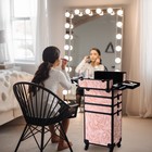 Byootique 4in1 Rolling Makeup Train Case Cosmetic Organizer Wheel Artist CB Dusk — photo 3