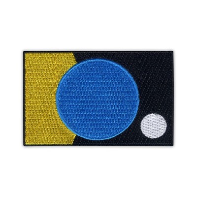 Die Flagge der Erde von James W. Cadle - einfacher Bordürenaufnäher/Abzeichen bestickt