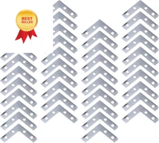 Wealrit Pack of 40 Silver L Shape Bracket Joint 1.5"x 1.5"x0.35", 