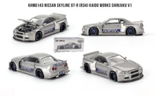 NISSAN GT-R R34 KAIDO WORKS SHIN JUKU V1 1/64 SILVER by Kaido House KHMG143-2B