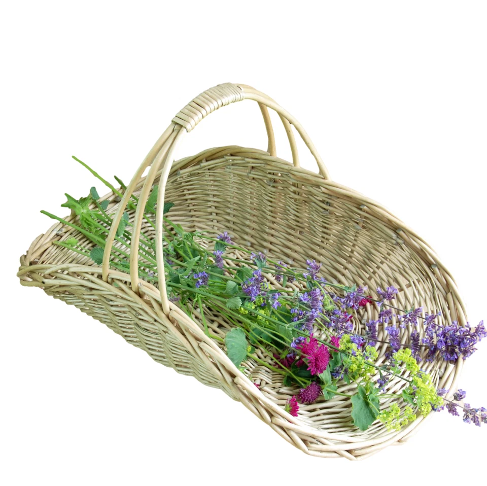 Small Classic Willow Bury Garden Trug Flower And Vegetable Basket - Image 2 of 2