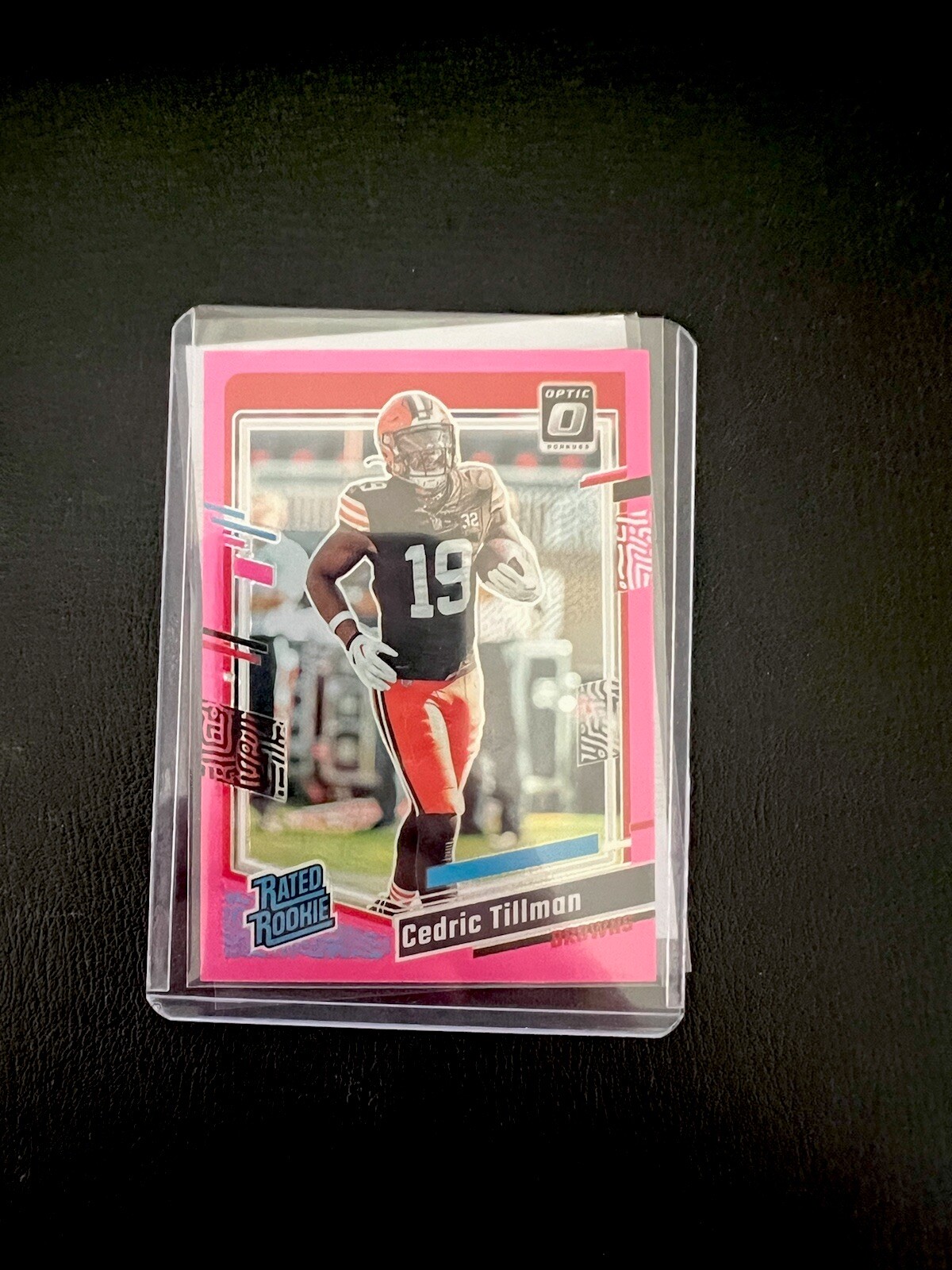 2023 Panini Optic Football Pink Prizm #224 Cedric Tillman - Rated Rookie