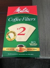 Melitta 612412 2 Natural Brown Cone Coffee Filters 40 Count Flavor Enhancing