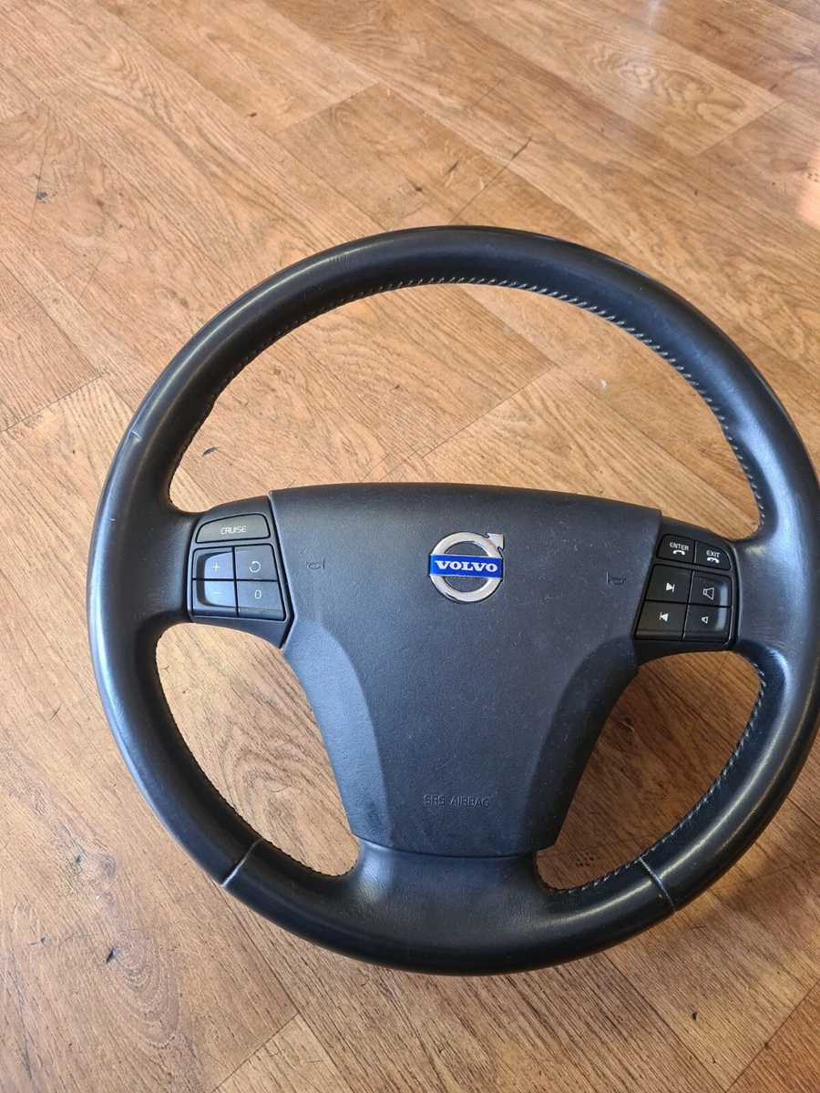 04 12 VOLVO C30 S40 V50 MULTIFUNCTION GREY LEATHER STEERING WHEEL WITH AIRBAG