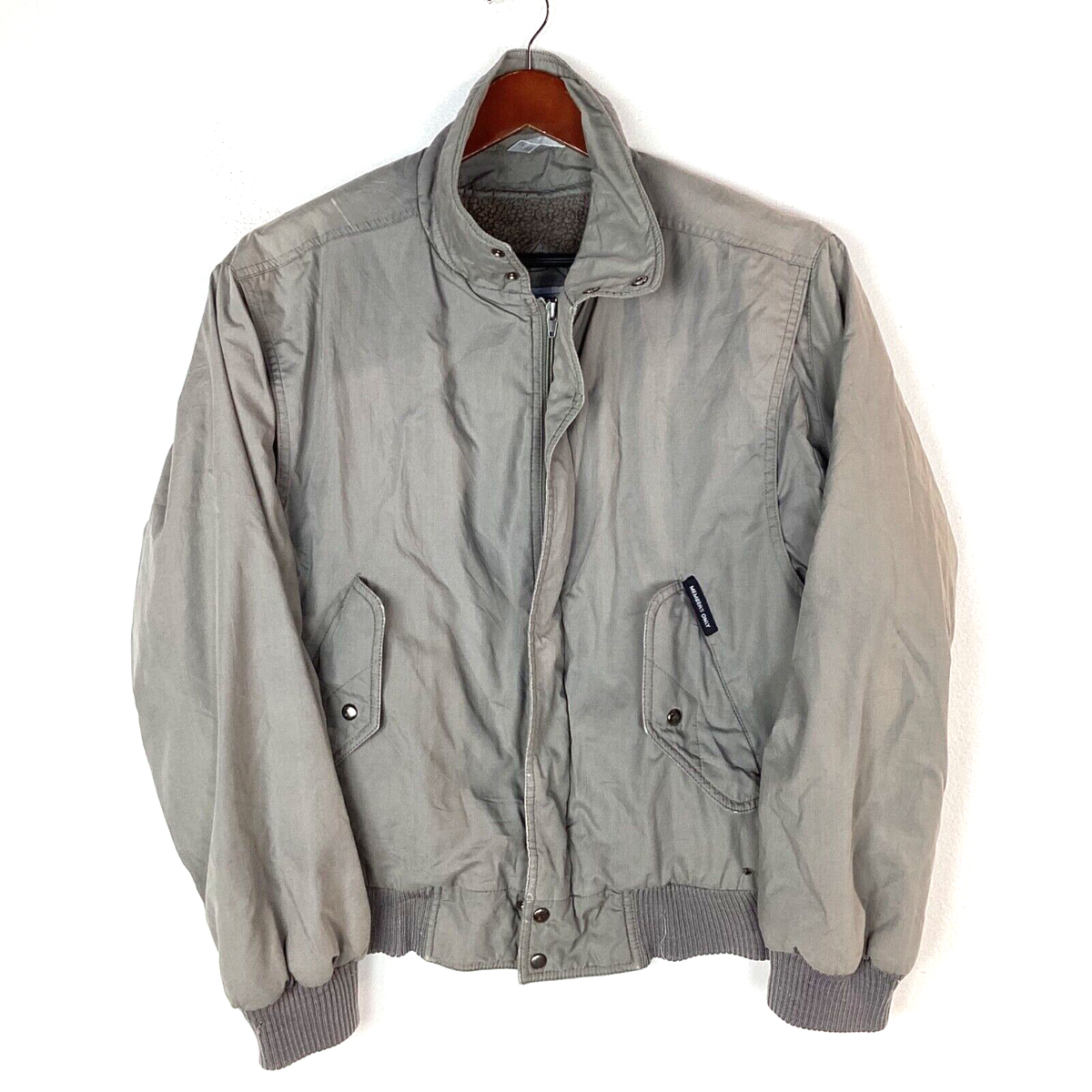 Vintage Members Only Bomber Puffer Jacket Size 38 Gray Full Vintage Members Only Bomber Puffer Jacket Size 38 Gray Full
