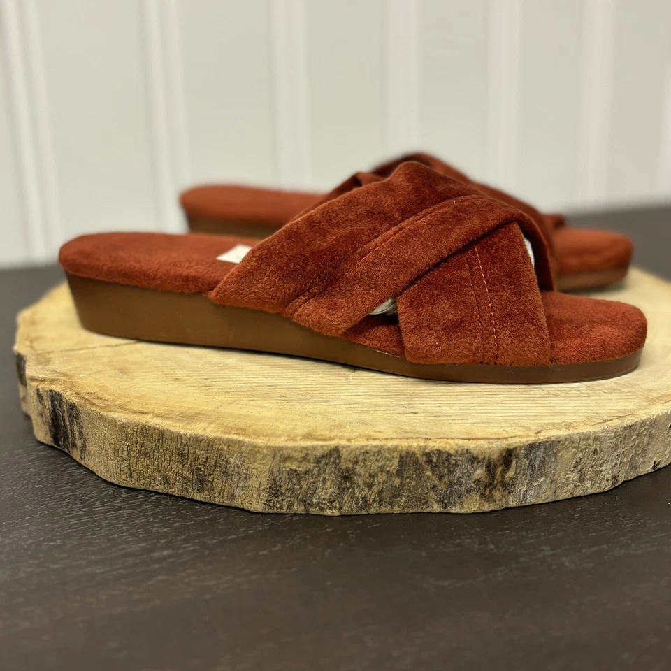 Zapatillas Daniel Verde 6.5 Naranja Terciopelo Boudoir Sin Cordones Zapato de Ocio De Colección EE. UU. Foto 3 de 4