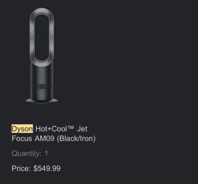 dyson AM09 hot+cool 【2020年製】 Dyson Hot+Cool™ Jet Focus AM09 fan heater (White/Silver)