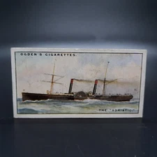 1929 Ogden Blue Riband #9 The Adriatic Rare Ship Tobacco Cigarette Card