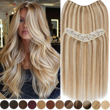 V-Part 22" One Piece U Shape THICK Clip in 100 Real Remy Human Hair Extensions
