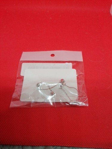 SILVER COLOURED HEART CRYSTAL DROP EARRINGS - Picture 10 of 10