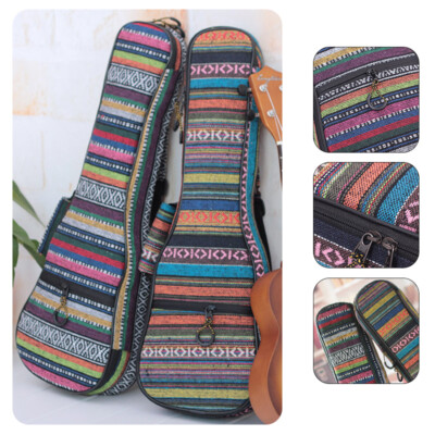 Ethnic Style Thicken Ukulele Bag Case Backpack 21 23 26 Inch Ukelele Mini Guitar