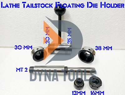 Lathe Tailstock MT2 Floating Die Holder Set 2MT Shank - Hold MM Metric Size Dies