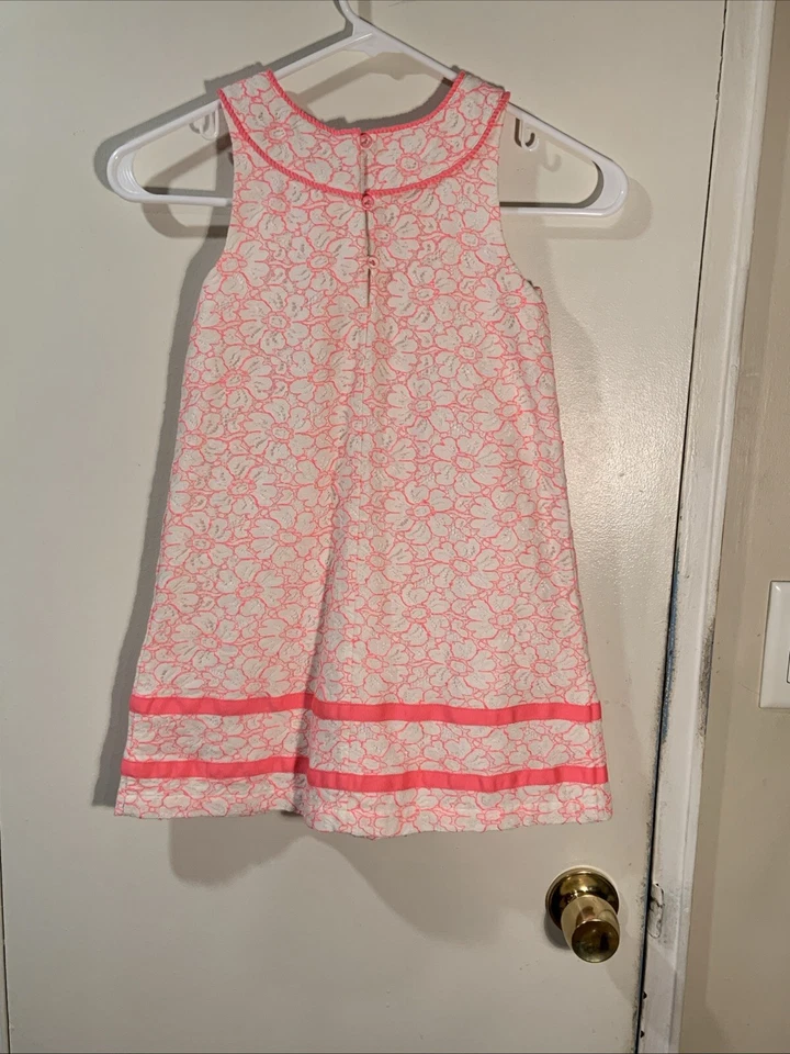 Vestido sin mangas Maggie & Zoe rosa y blanco de encaje para niñas talla 6X Foto 4 de 4