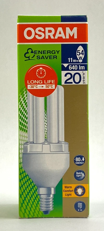 Osram Lamp Dulux Intelligent Energy Saver LongLife White 11W 220-240 V Set of 6 - Image 2 of 3