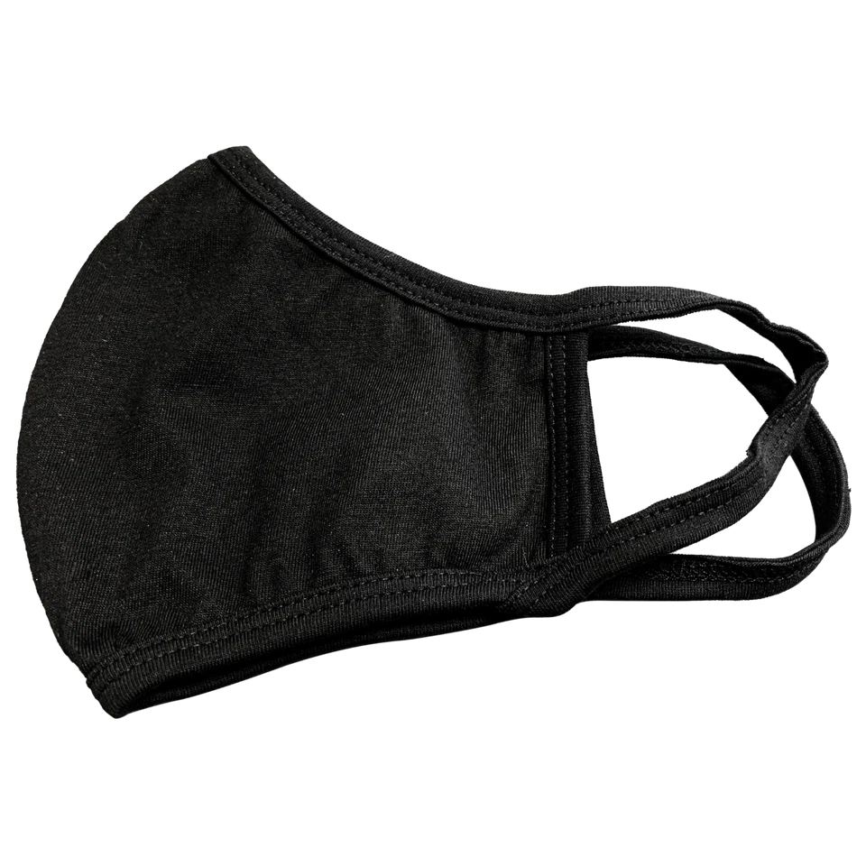 FACE MASK BLACK STRETCH FABRIC COVER LIGHTWEIGHT UNISEX WASHABLE REUSABLE - Image 4 of 4